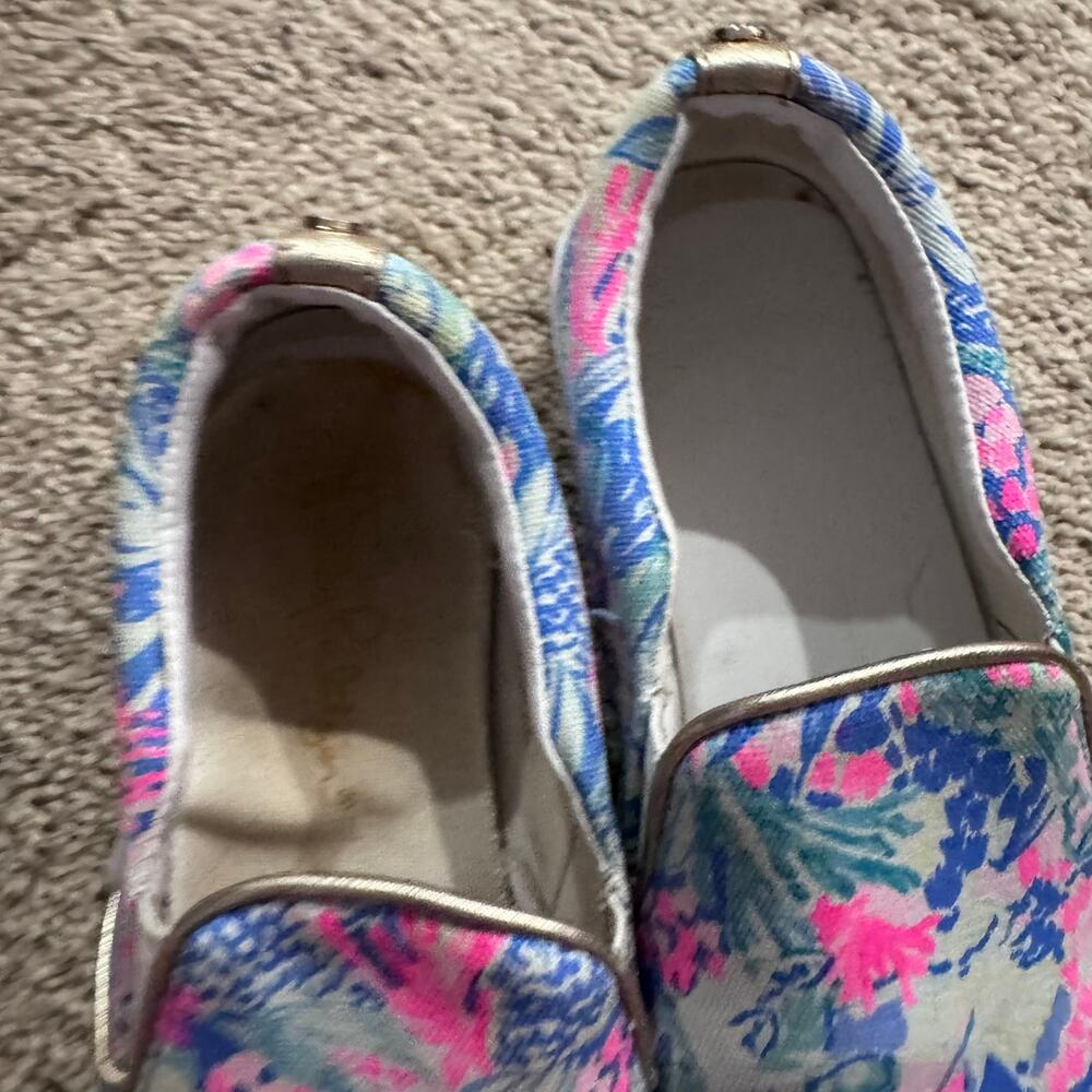 Lilly Pulitzer Julie Canvas Skate Sneakers Tropical Floral Print Women's Size 7 - Picture 6 of 11